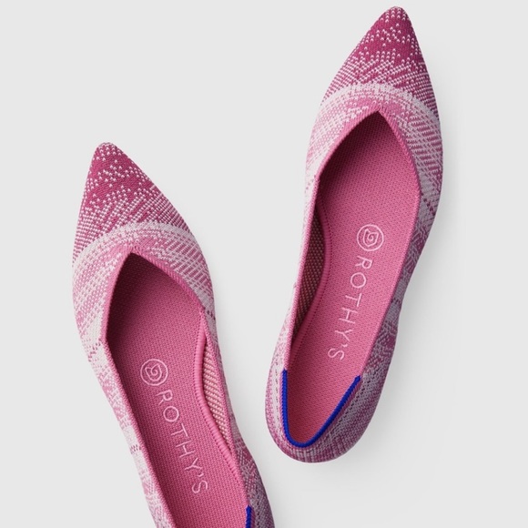 Rothy's Shoes - Rothy's Point Pink Plaid Breast Cancer Limited Edition Size 8